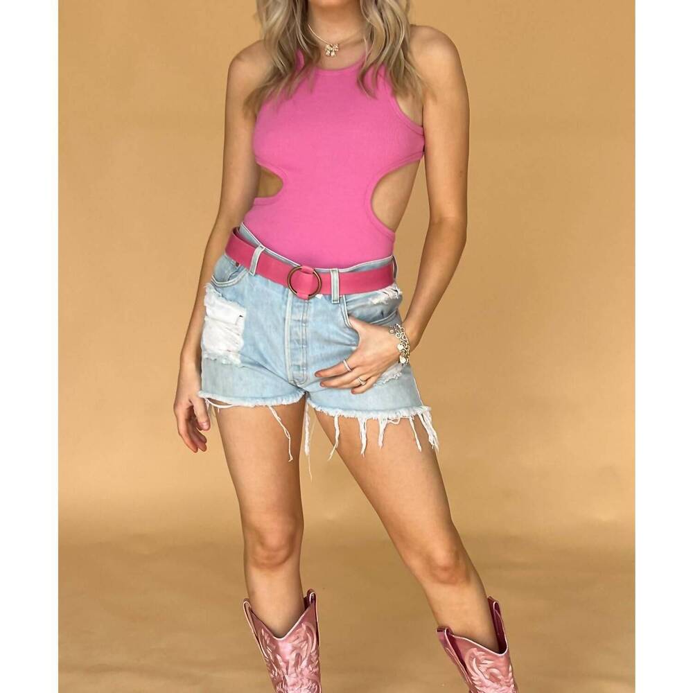 NEW HEY BABE show you off top in hot pink